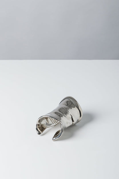 Jean Paul Gaultier Distorted Can Bracelet In Silver front