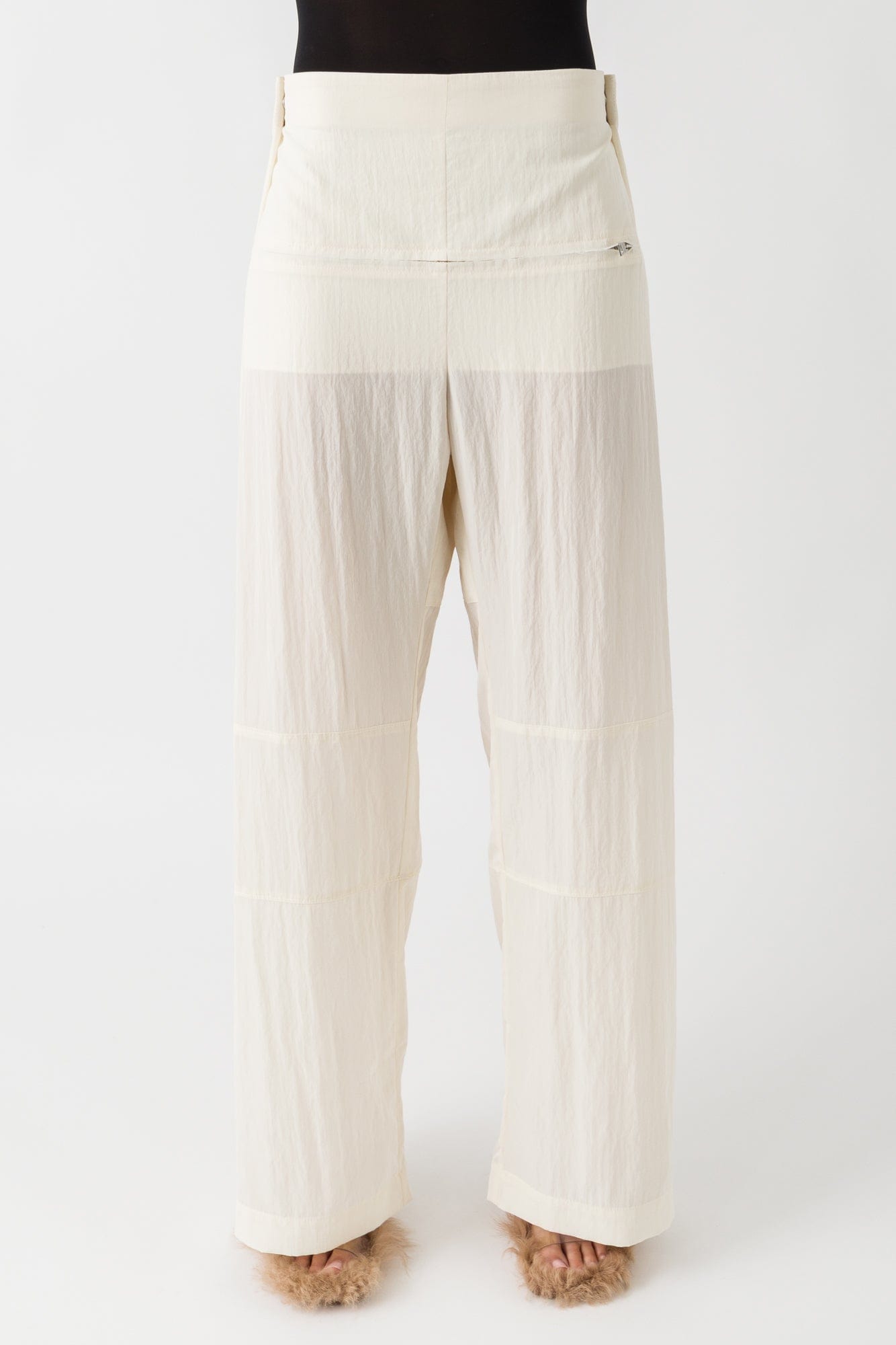 Jean Paul Gaultier Pleated Pants In Ecru