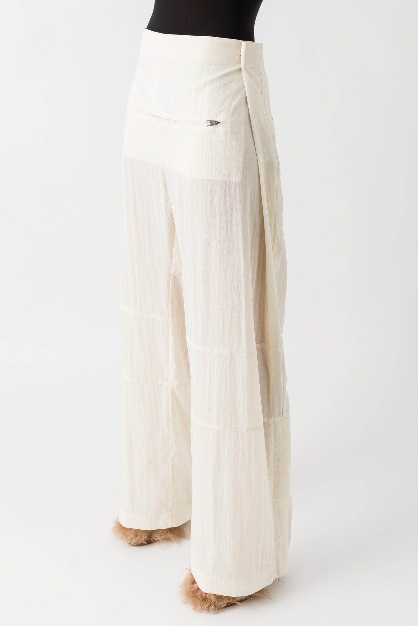 Jean Paul Gaultier Pleated Pants In Ecru