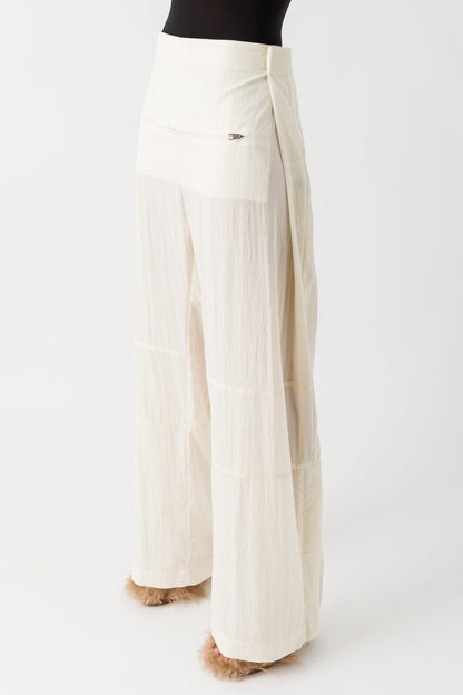 Jean Paul Gaultier Pleated Pants In Ecru side
