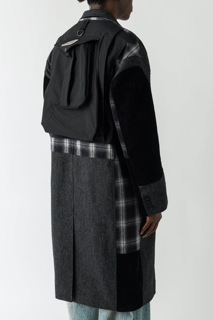 Junya Watanabe MAN Combination Coat in Black and Grey back