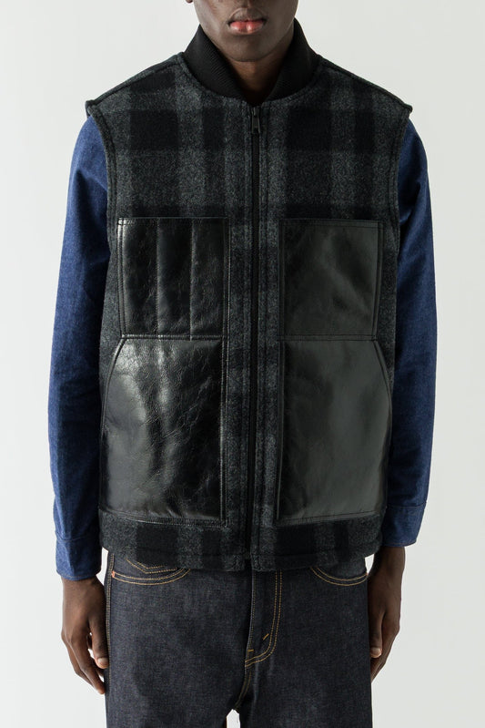 Junya Watanabe MAN Combination Vest in Grey and Black