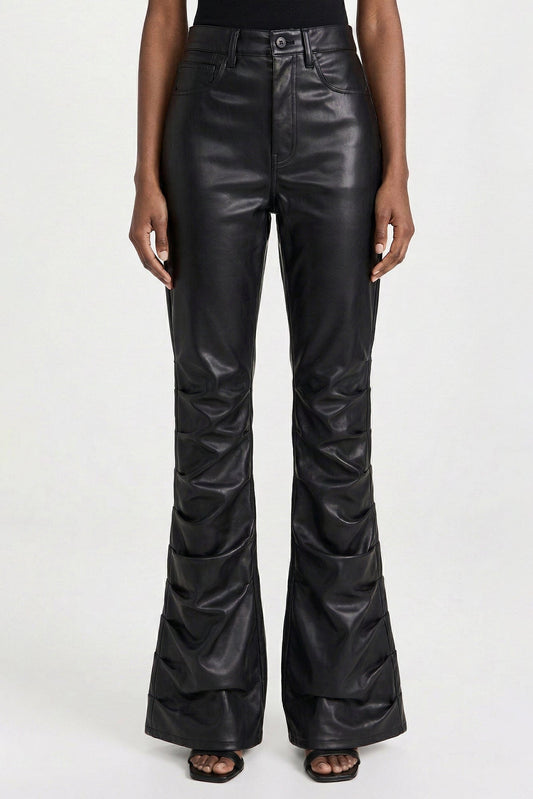 Junya Watanabe Staggered Flare Jeans in Black