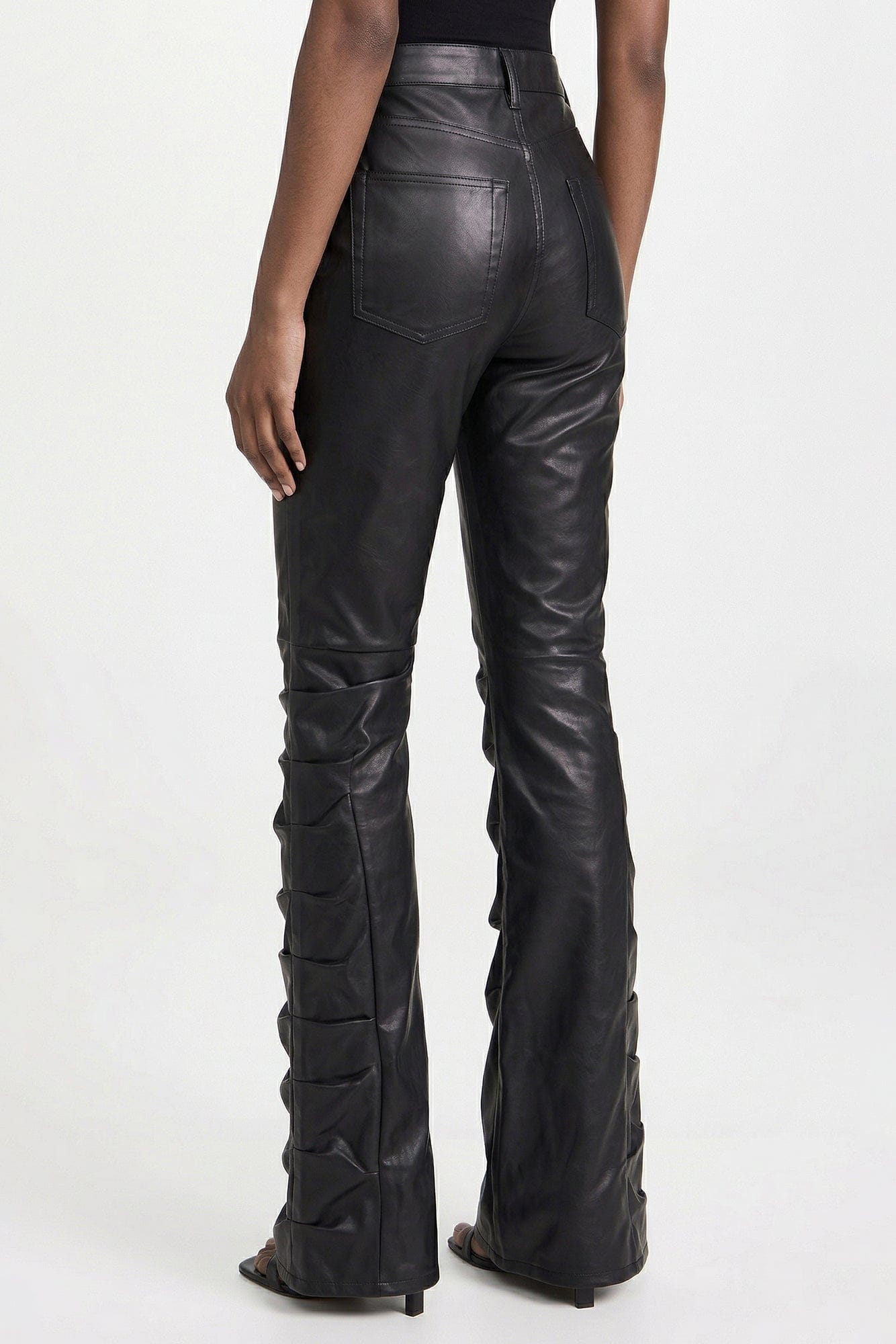 Junya Watanabe Staggered Flare Jeans in Black