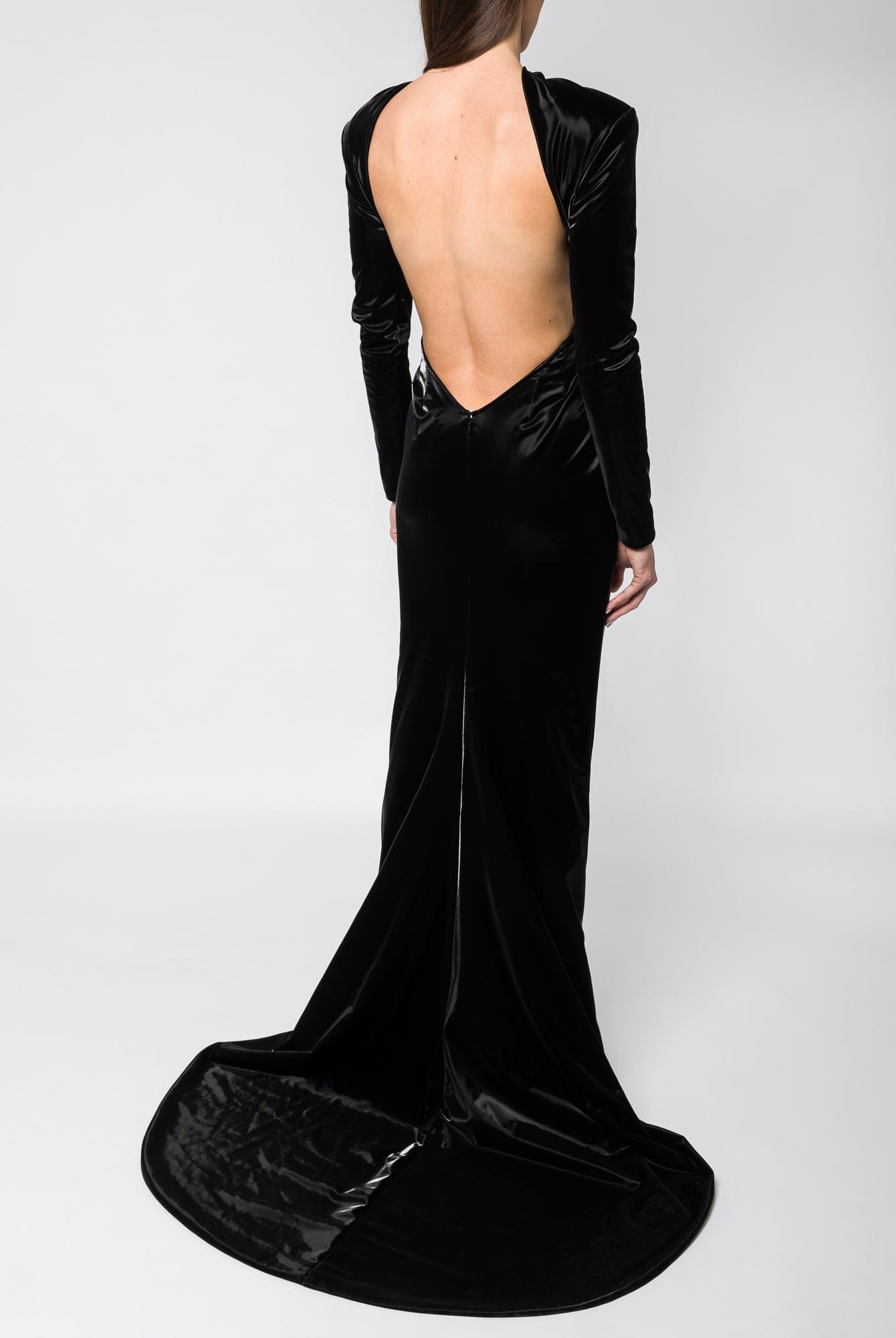laquan smith cut out dress LaQuan Smith Cut Out Turtleneck Gown in Black
