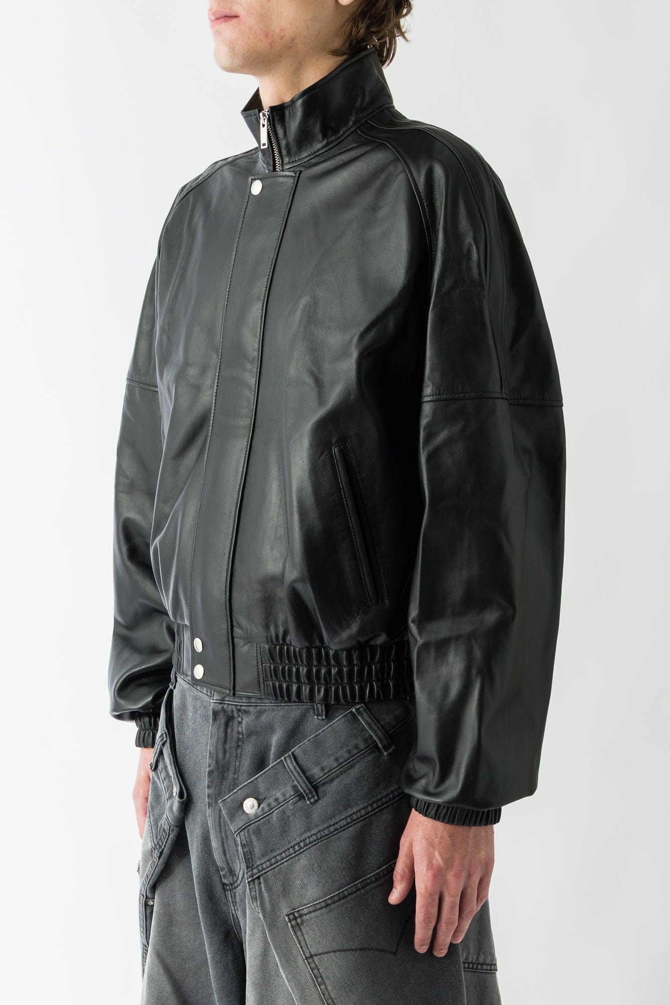 Lu'u Dan Blouson Leather Jacket in Black