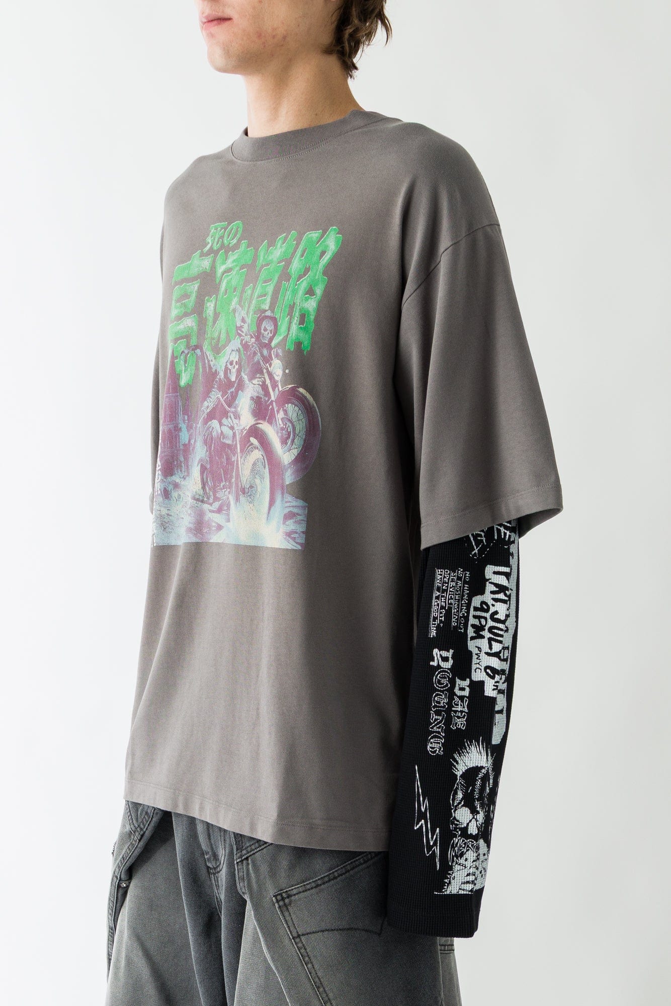Lu'u Dan Double Deck Tee in Light Smoke