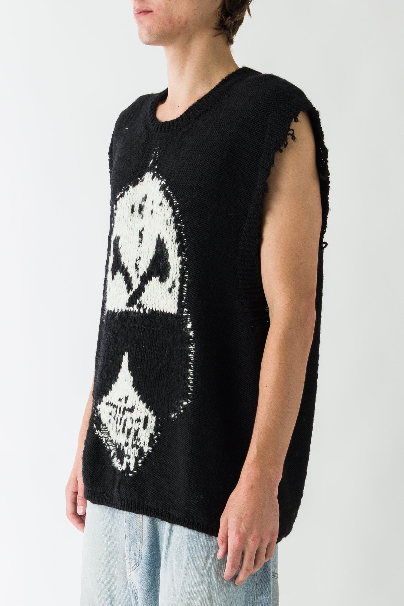 Lu'u Dan Oversized Sweater Vest in Black side