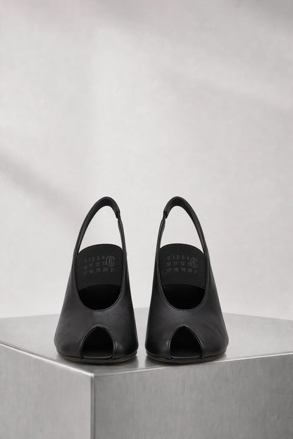 MM6 Heeled Sandals in Black front