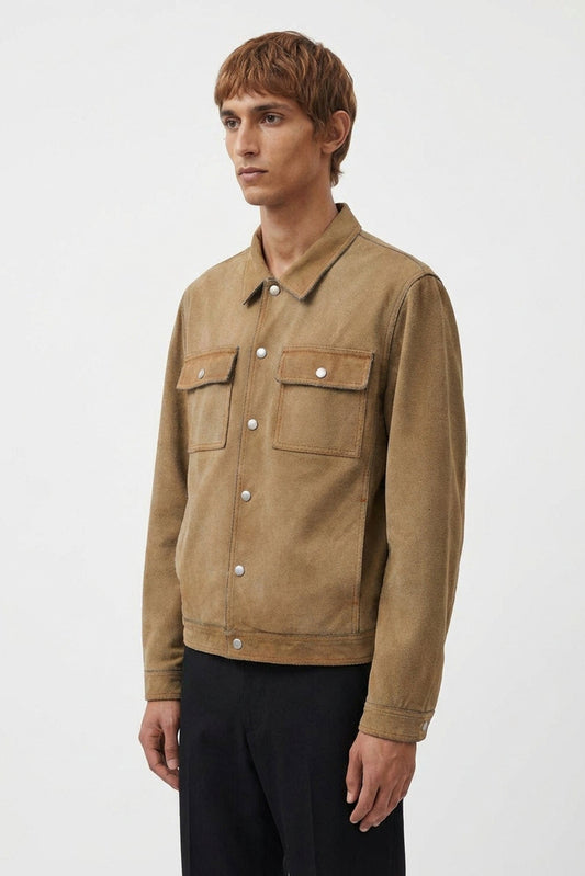 MM6 Sports Jacket in Tan side
