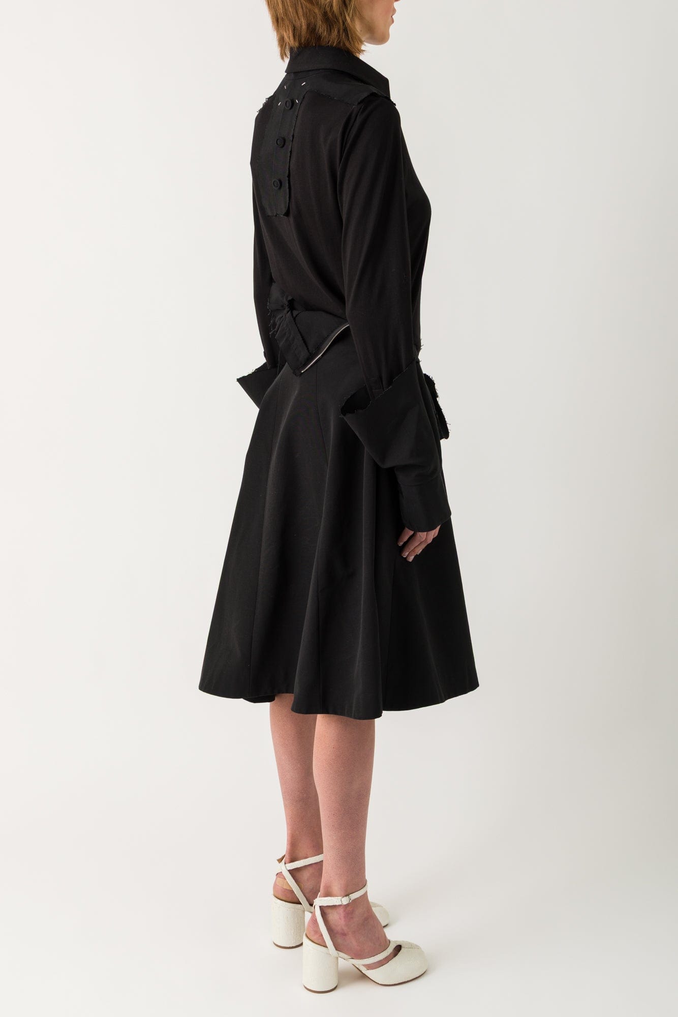 maison margiela midi dress MAISON MARGIELA WOMEN'S BLACK SHEER MIDI DRESS MSRP $2450