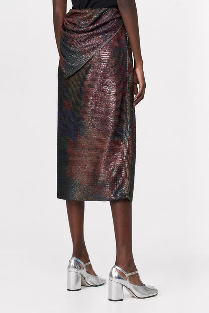 Maison Margiela Sequins Draped Maxi Skirt back