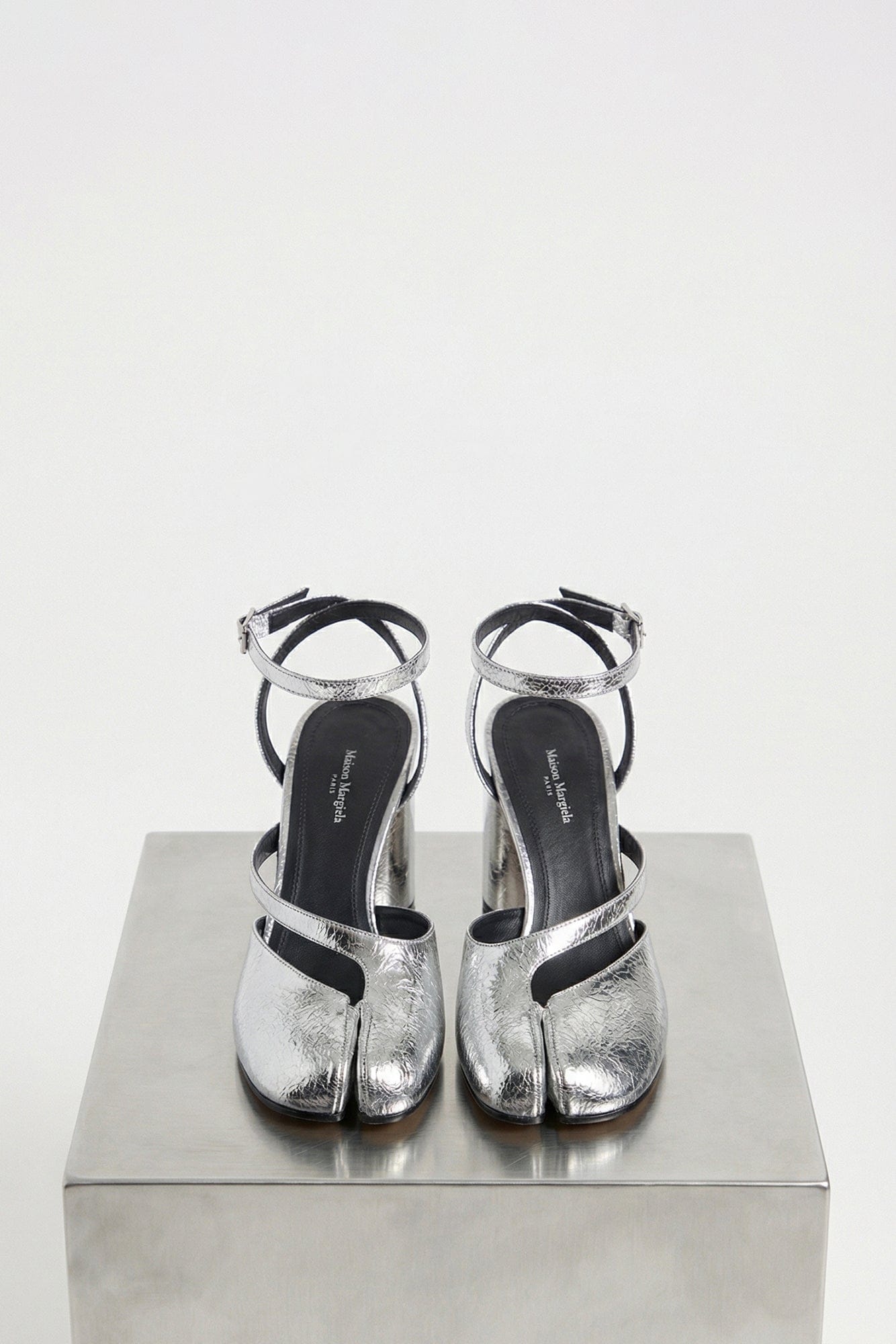 Maison Margiela Tabi Sandal Pump in Silver front