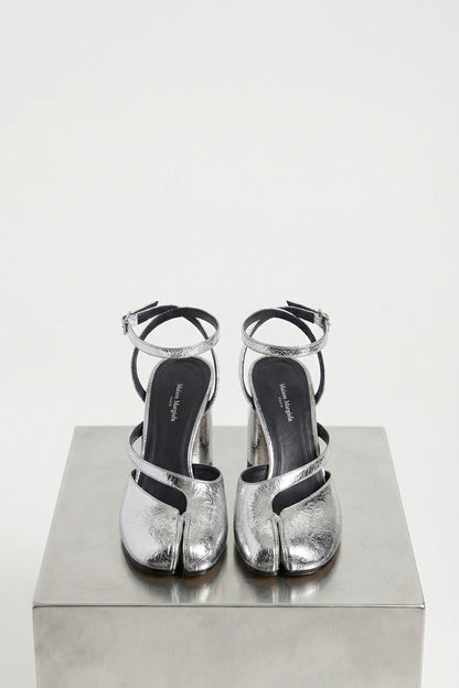 Maison Margiela Tabi Sandal Pump in Silver front