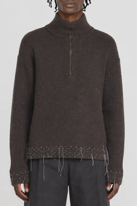 Maison Margiela Zip Crewneck Sweater