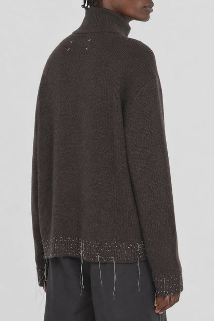 Maison Margiela Zip Crewneck Sweater back