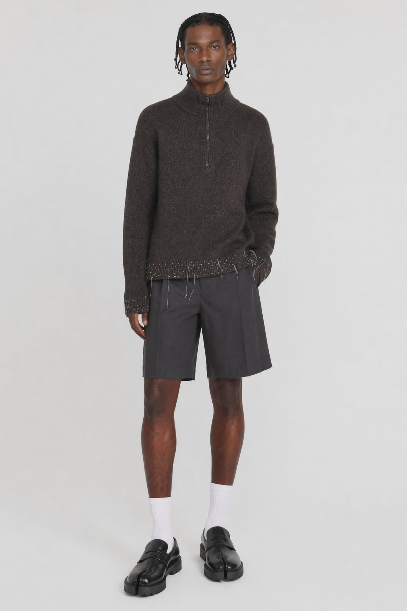 Maison Margiela Zip Crewneck Sweater full look