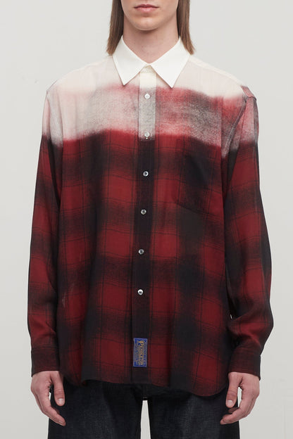 Maison Margiela Long-Sleeved Degrade Plaid Shirt