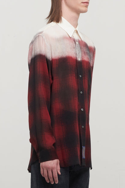 Maison Margiela Long-Sleeved Degrade Plaid Shirt side