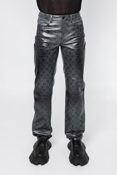 Marine Serre Moon Airbrushed Leather Straight Leg Pants – Antidote