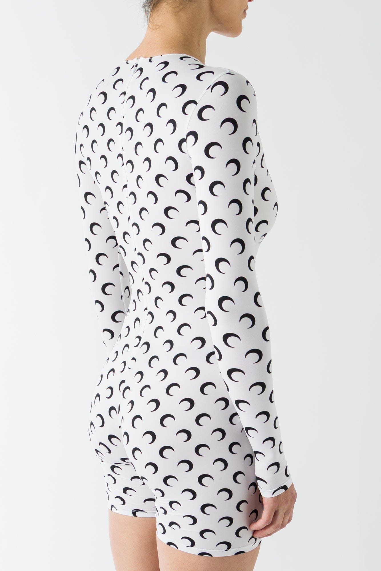 Marine Serre Moon Jersey Catsuit in Optical White