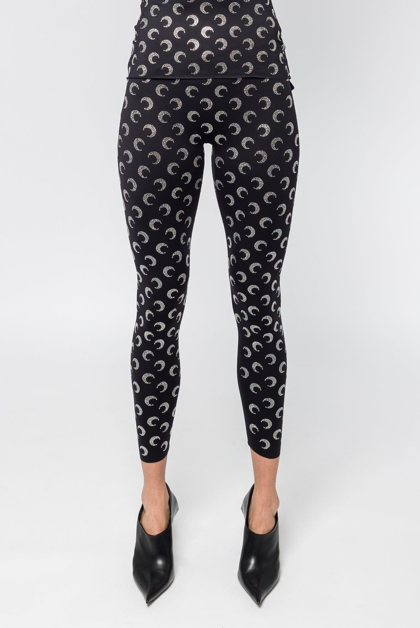 Moon Rhinestoned Jersey Stirrup Leggings • Marine Serre