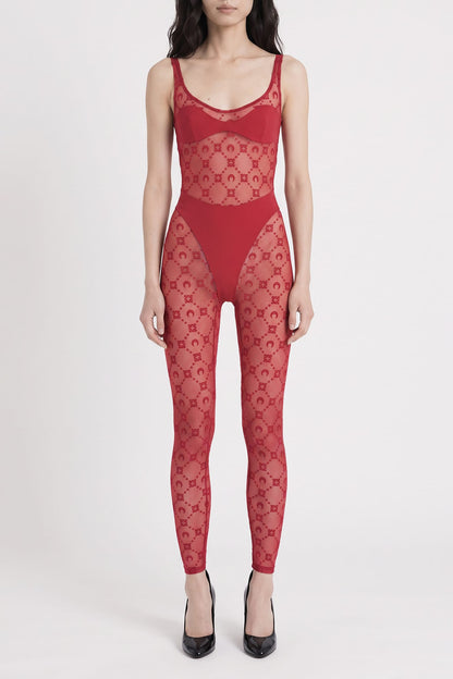 Marine Serre Moonogram Mesh Flock Catsuit