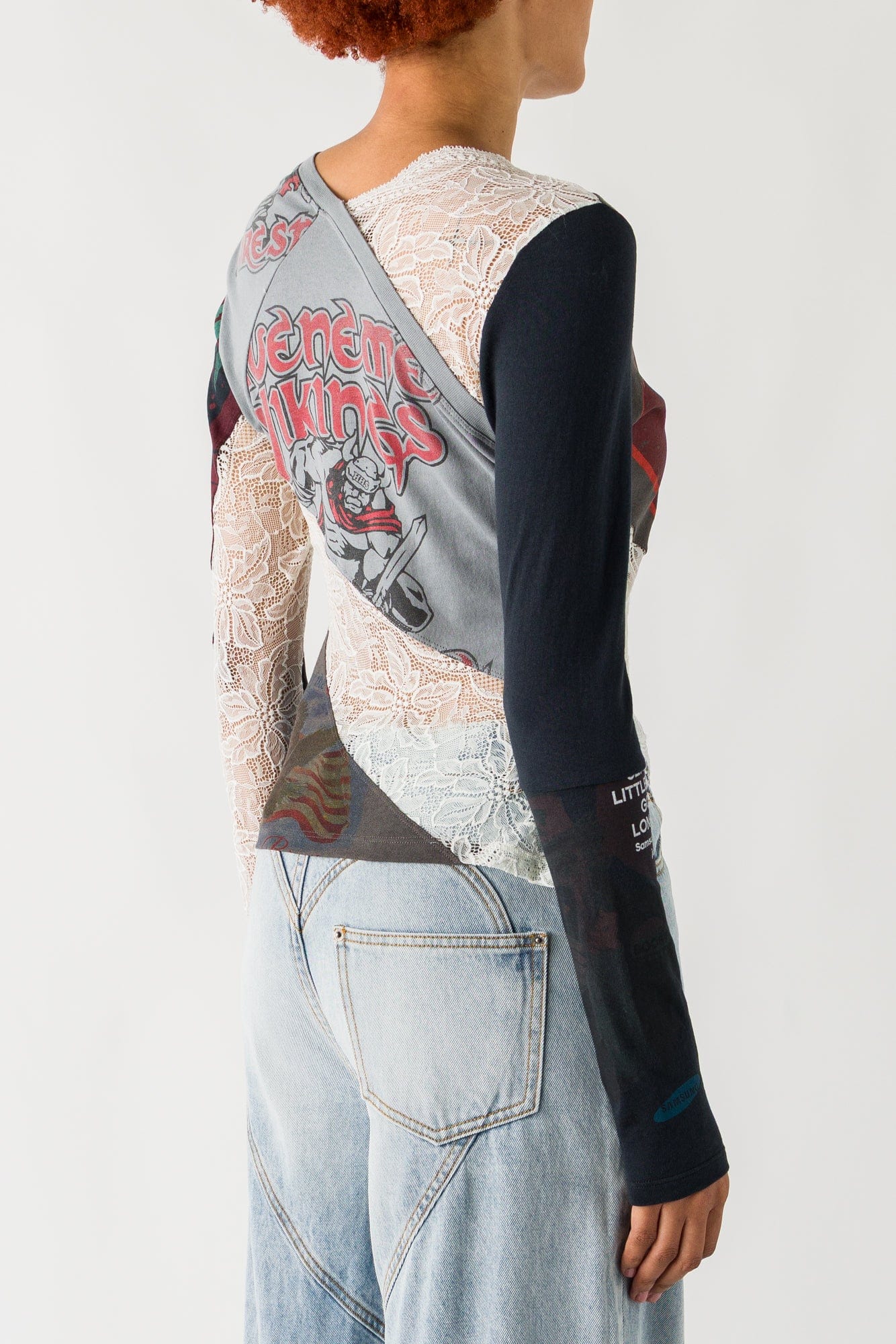 Marine Serre Regenerated T-Shirts and Lace Twisted Top