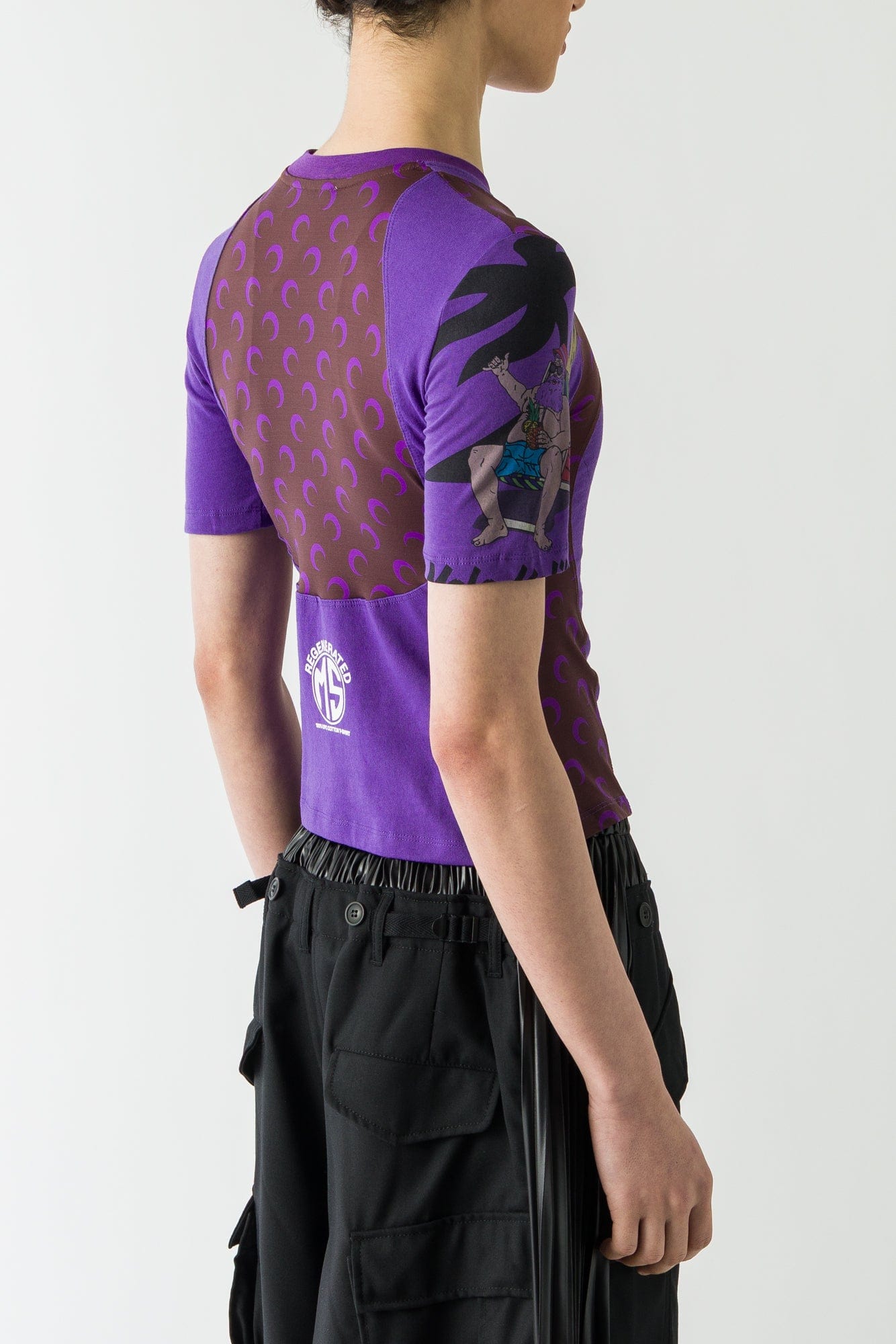 Marine Serre Regenerated Graphic Jersey Baby T in Aubergine FW25