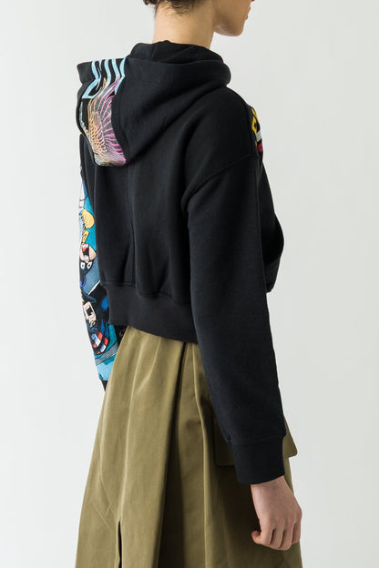 Marine Serre Regenerated Graphic Jersey Cropped Zipped Hoodie FW25 back