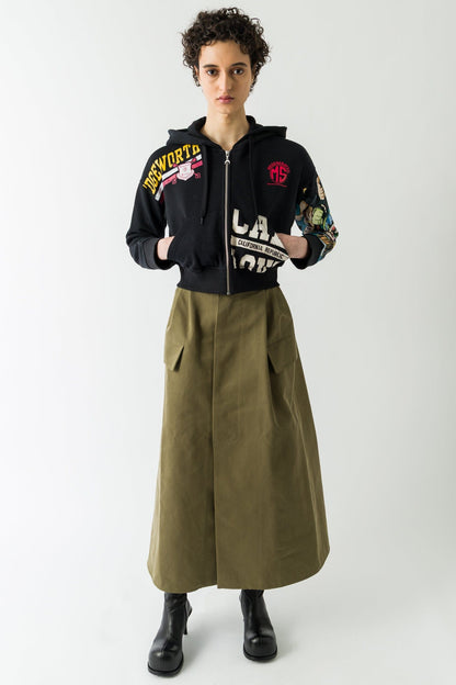 Marine Serre Regenerated Graphic Jersey Cropped Zipped Hoodie FW25 full look