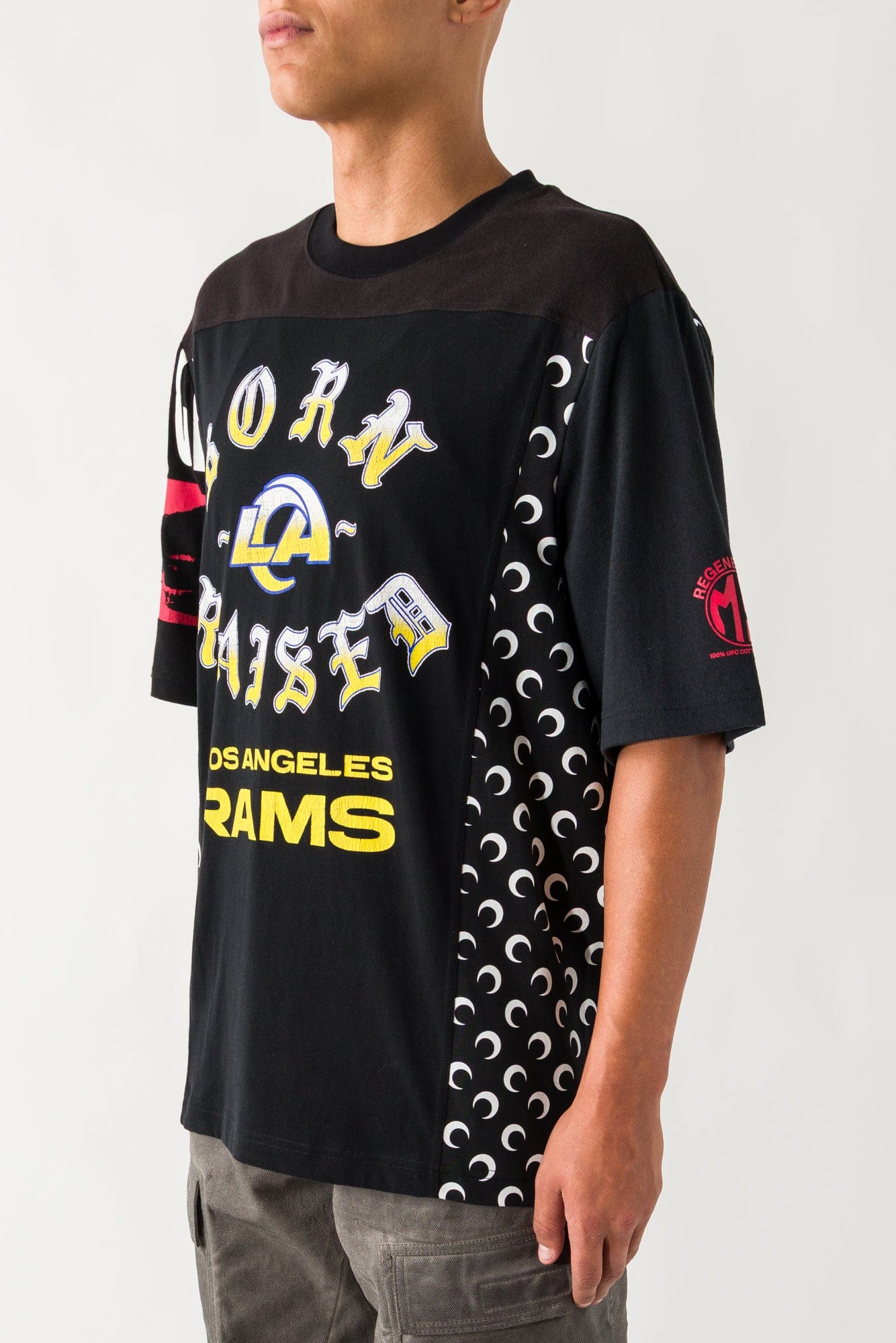 Marine Serre Regenerated Graphic Jersey SS T-Shirt in Black