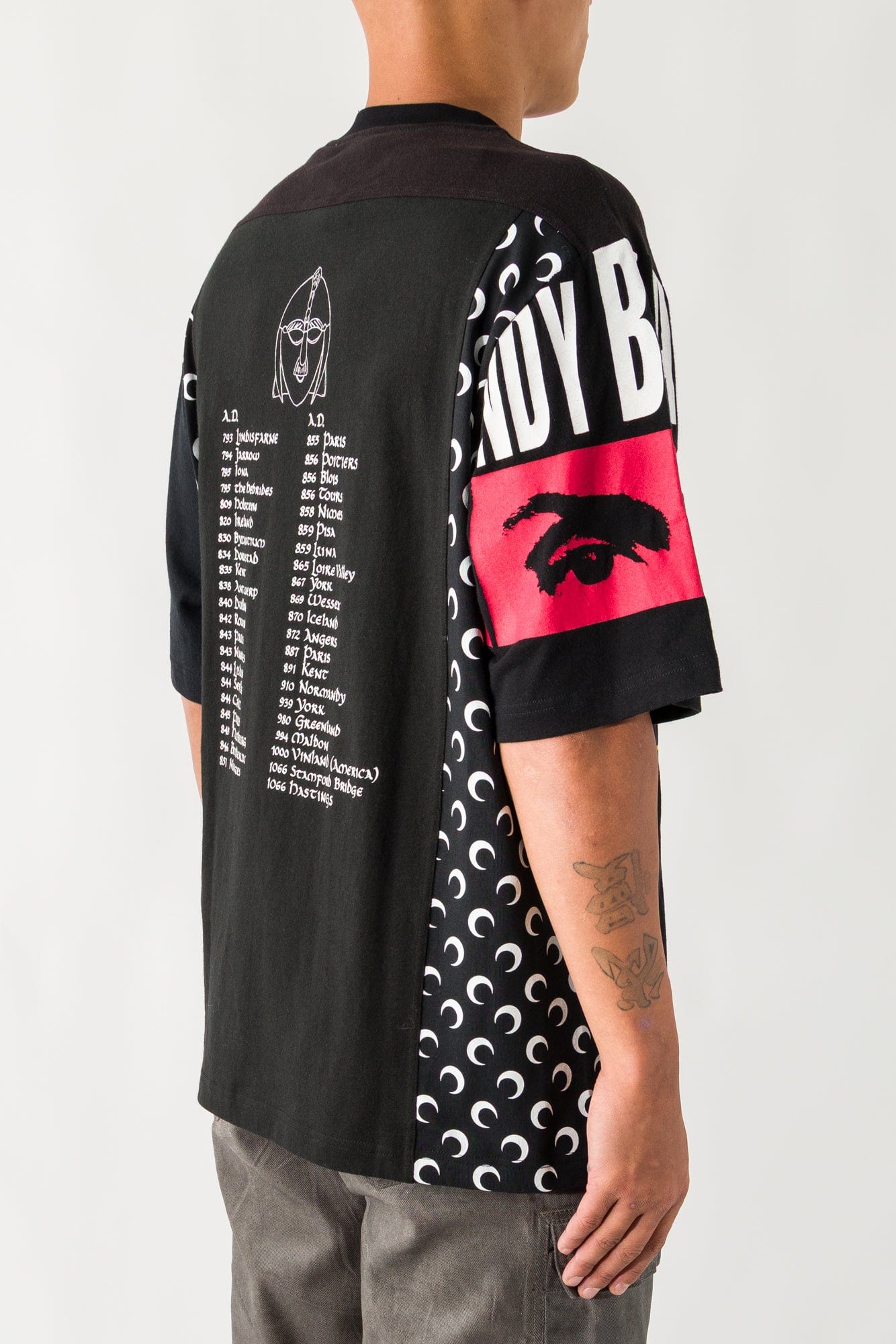 Marine Serre Regenerated Graphic Jersey SS T-Shirt in Black