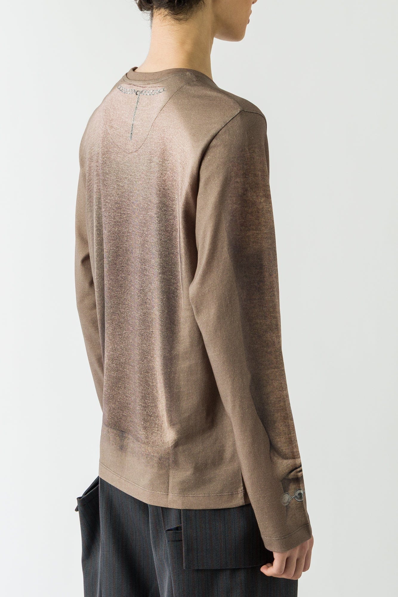 Marine Serre Trompe-L'oeil Knit Jersey Longsleeve T-Shirt FW25