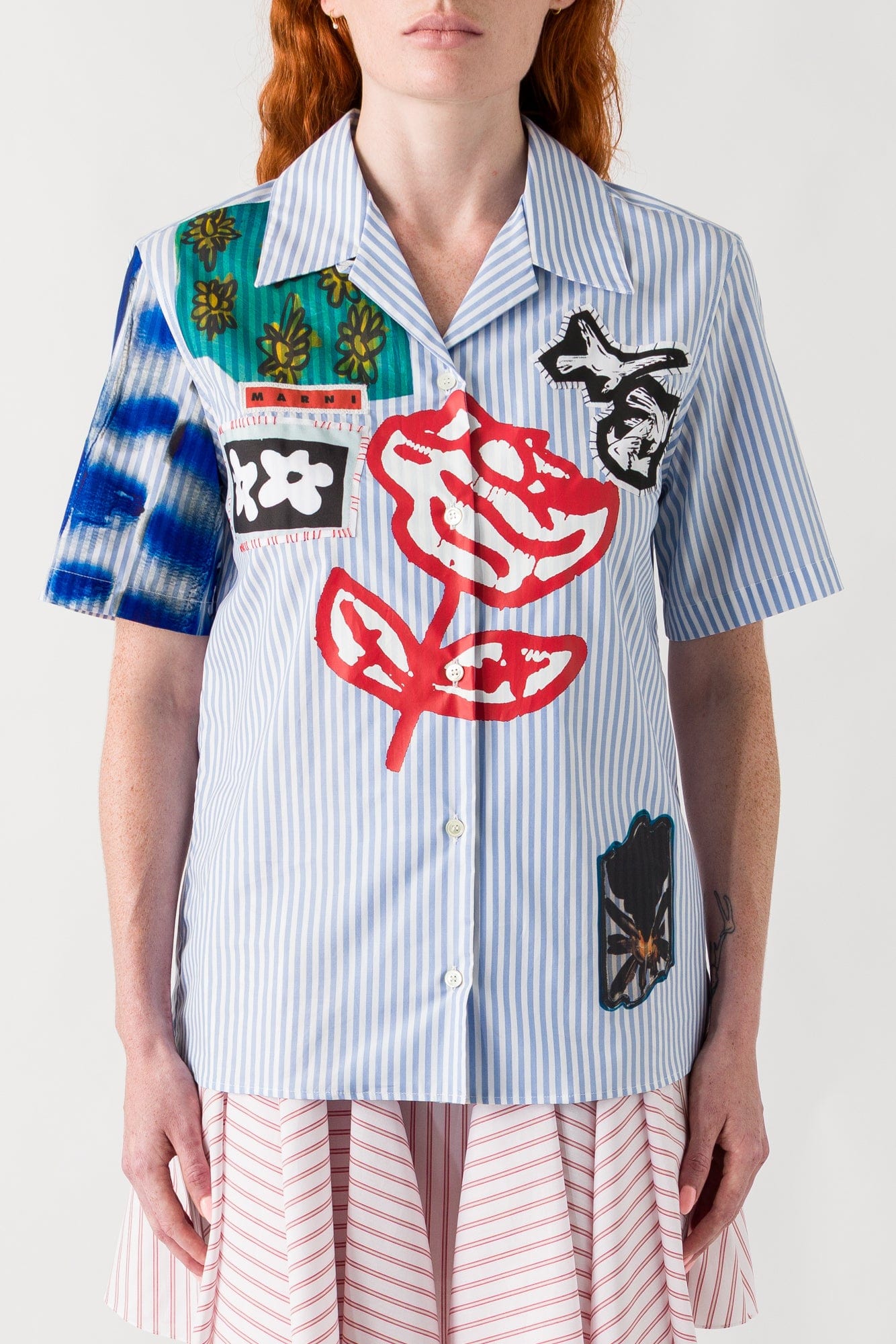 Marni Art Print Camp Collar Shirt