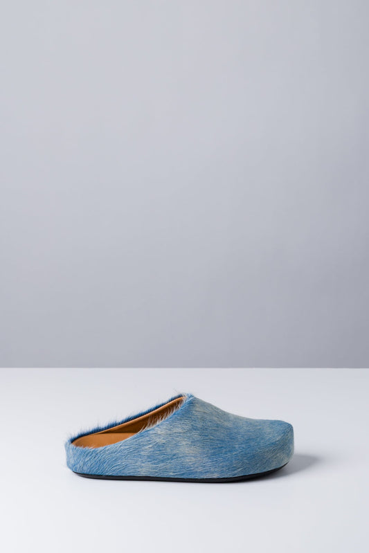 Marni Blue Fur Mules