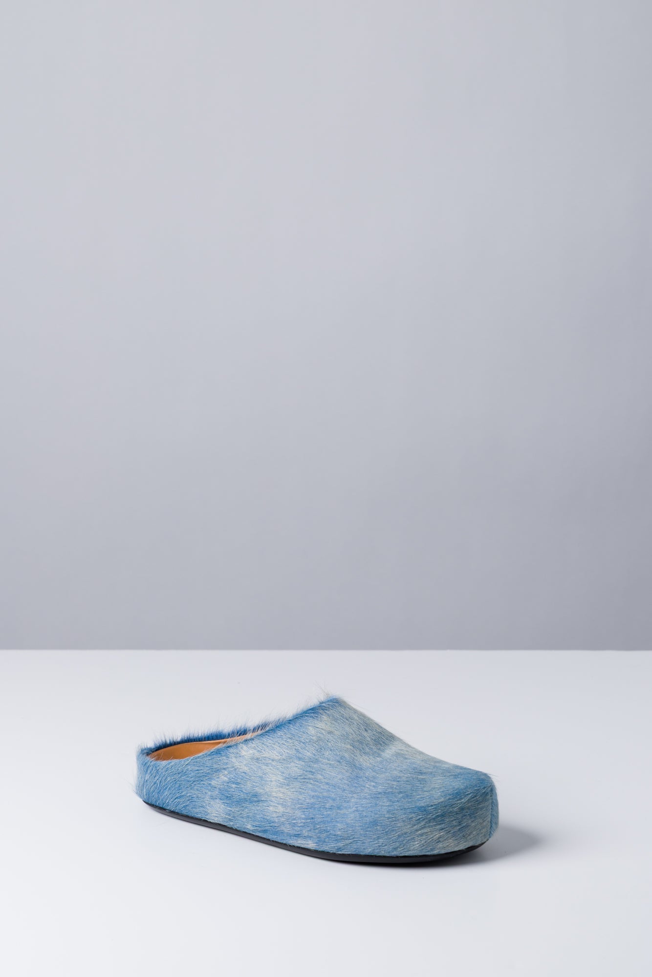 Marni Blue Fur Mules side