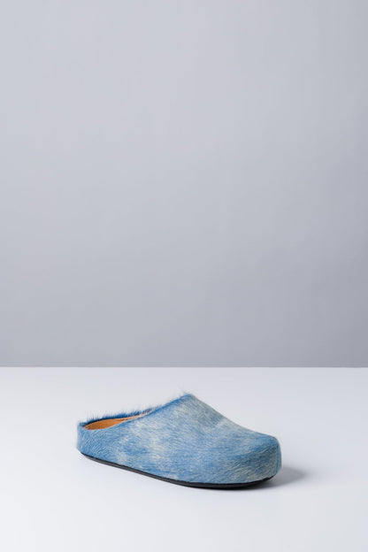 Marni Blue Fur Mules side