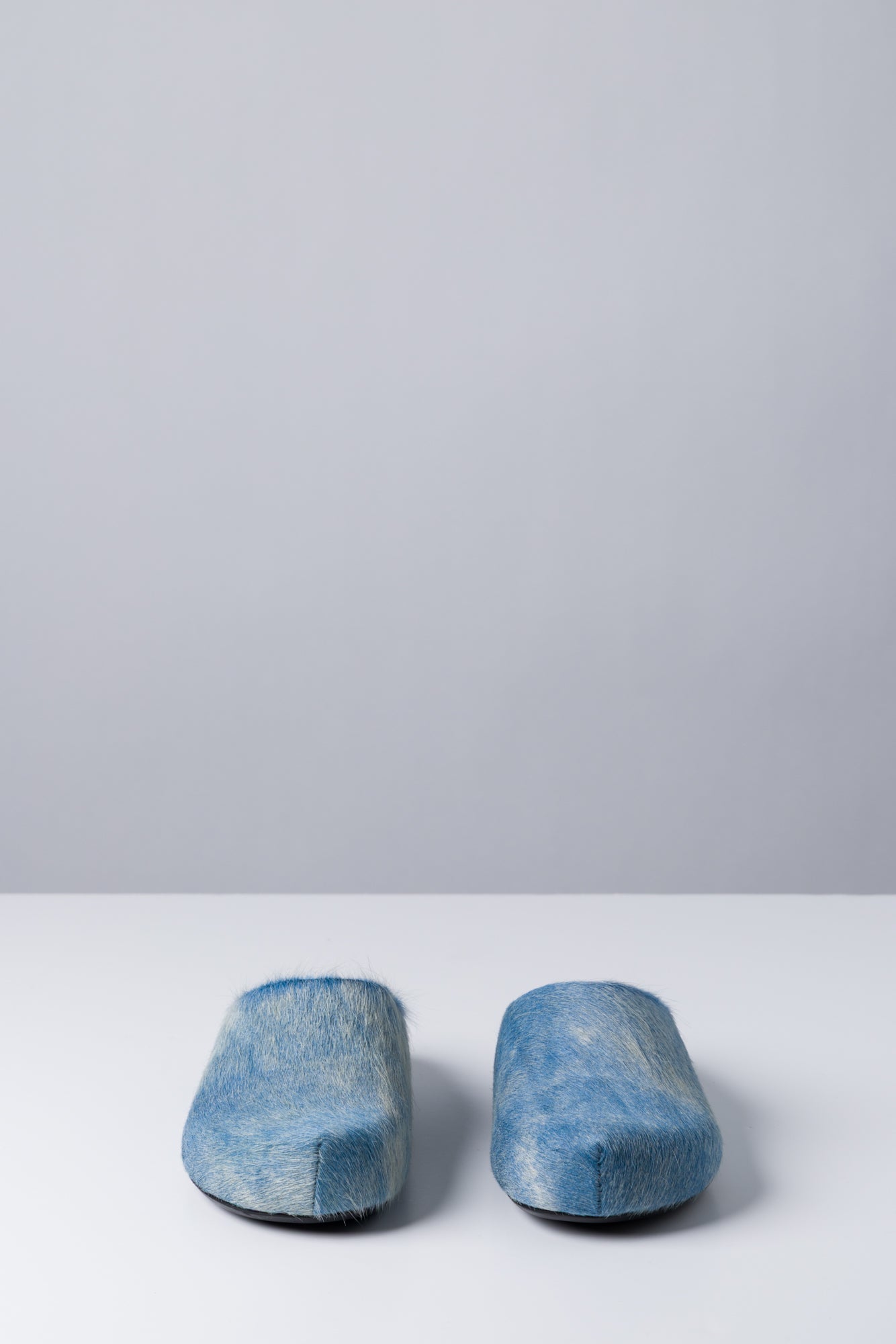 Marni Blue Fur Mules