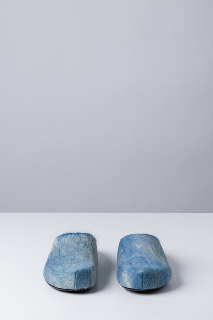 Marni Blue Fur Mules front
