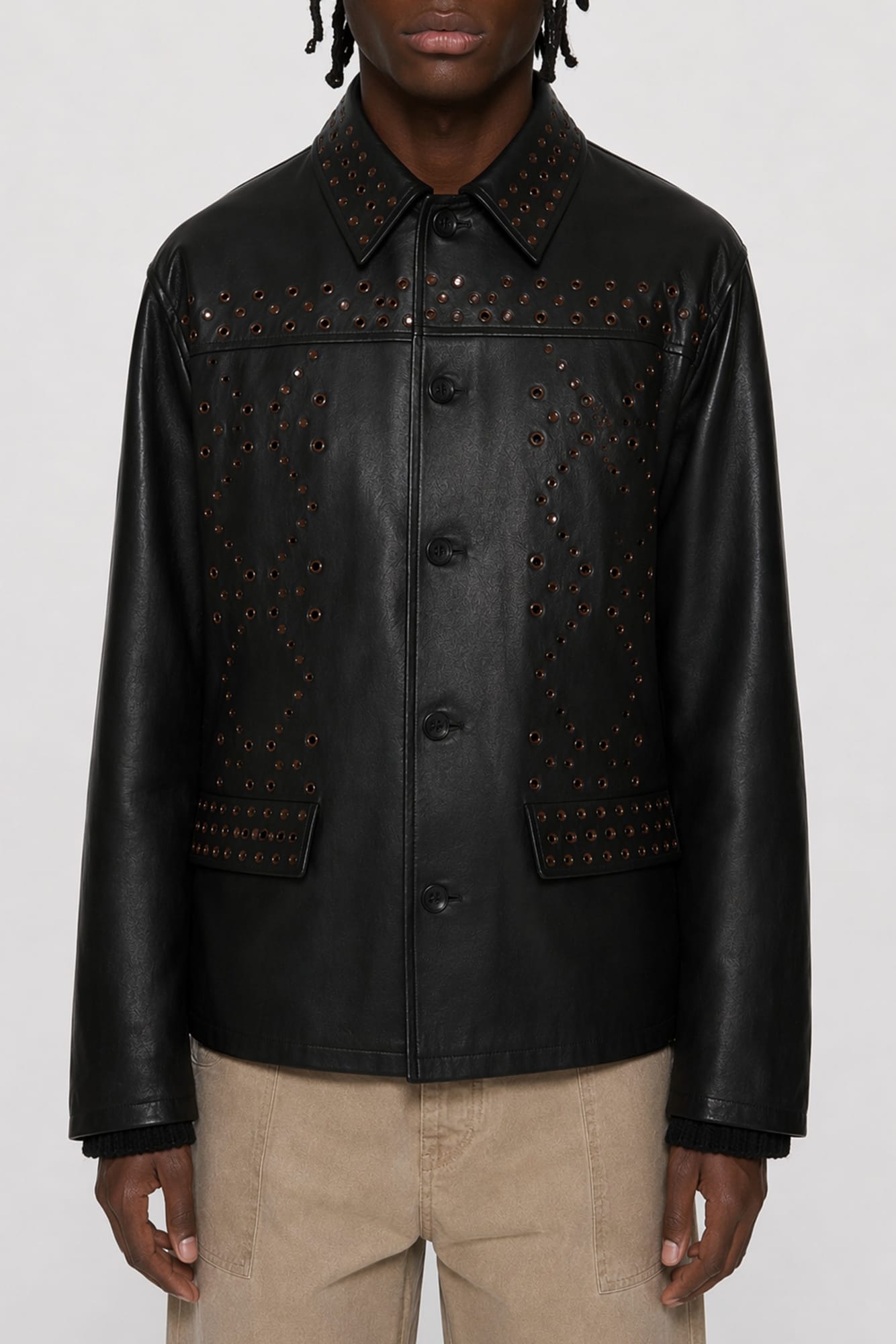 Marni Eyelet Leather Jacket