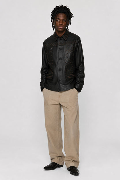 Marni Eyelet Leather Jacket full look