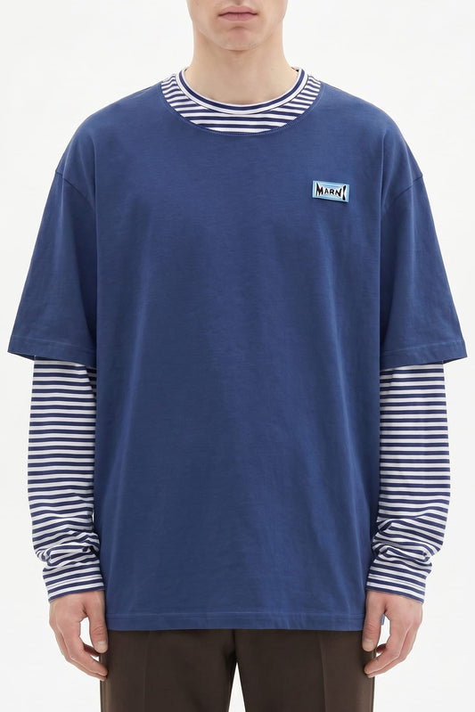Marni Layered Blue Long Sleeve T SS26
