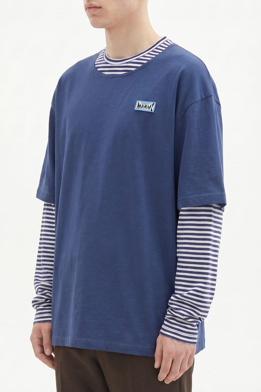 Marni Layered Blue Long Sleeve T SS26 side