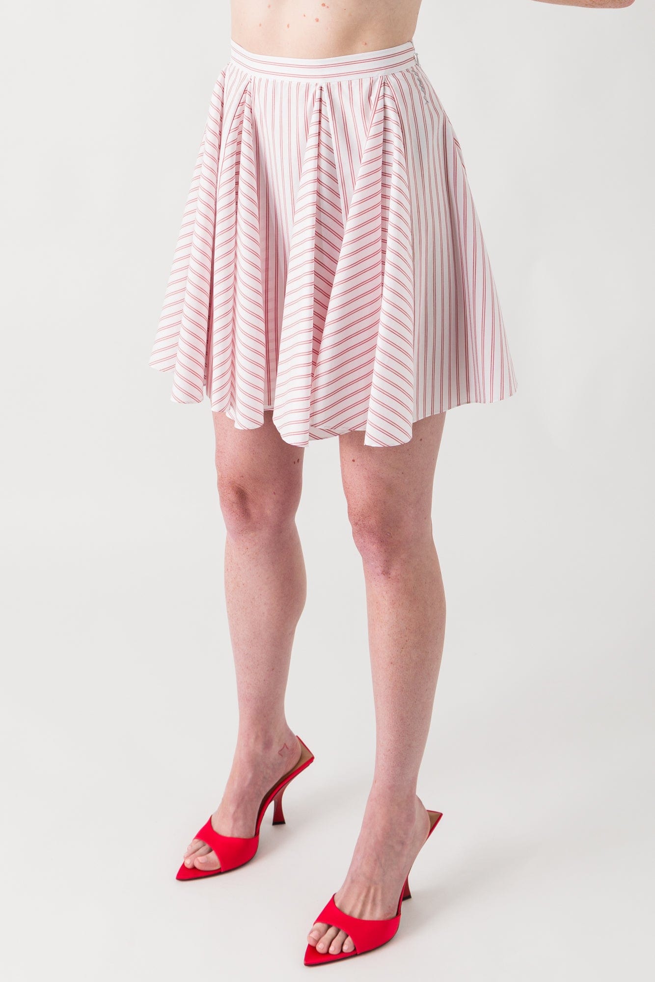 Marni Light Pink Striped Skirt side