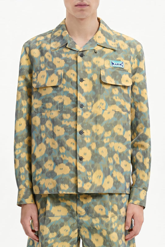 Marni Long Sleeve Yellow Floral Pattern Shirt SS26