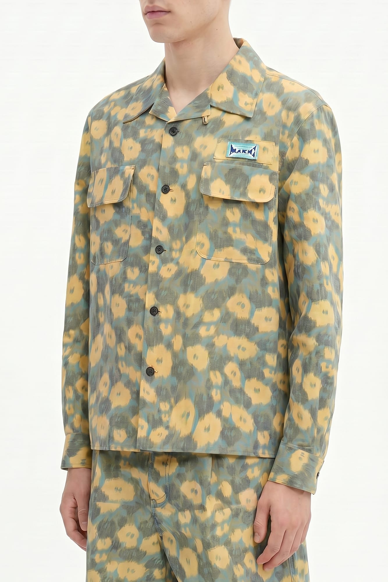 Marni Long Sleeve Yellow Floral Pattern Shirt SS26
