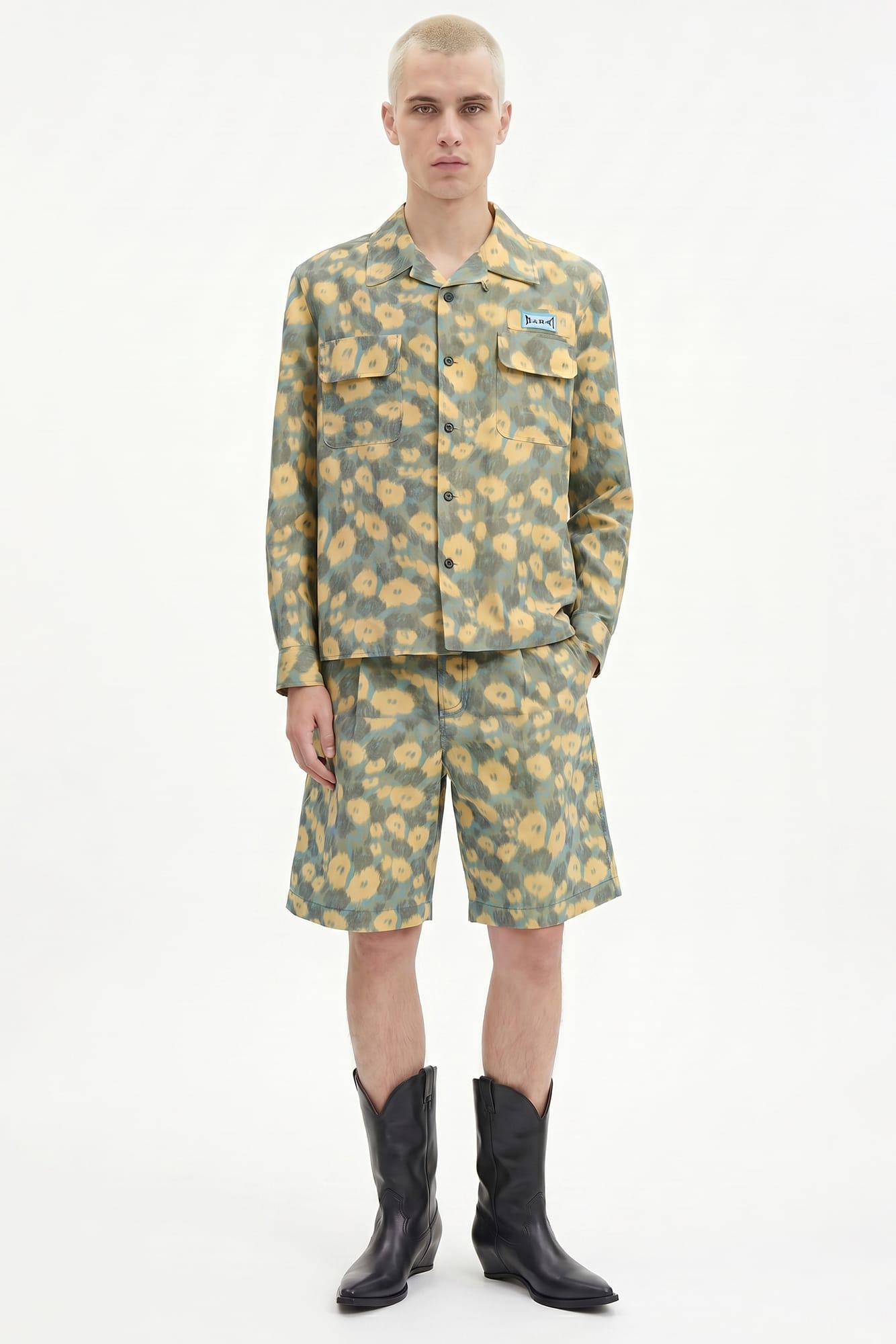 Marni Long Sleeve Yellow Floral Pattern Shirt SS26