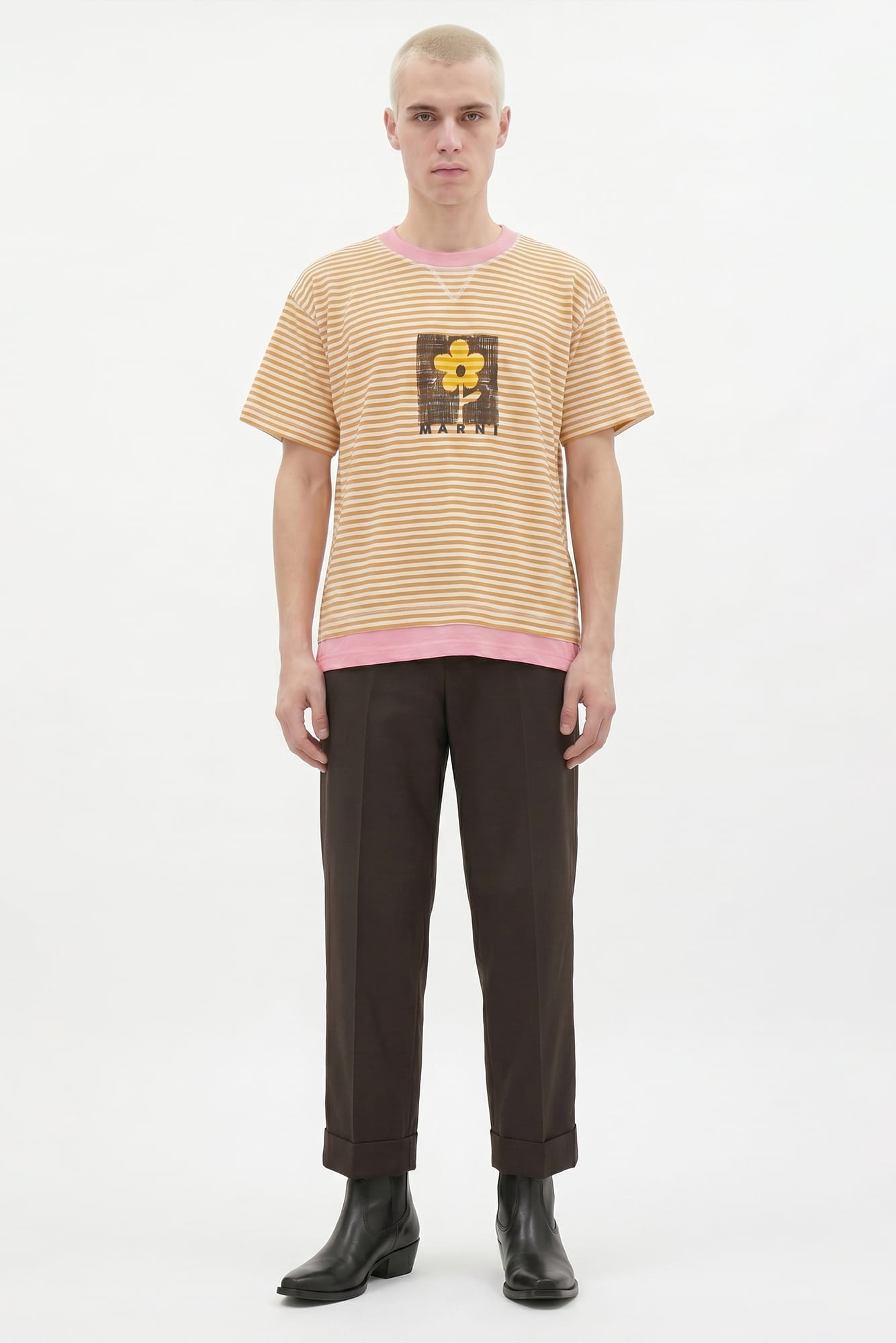 Marni Pink Layered T-Shirt SS26 full look