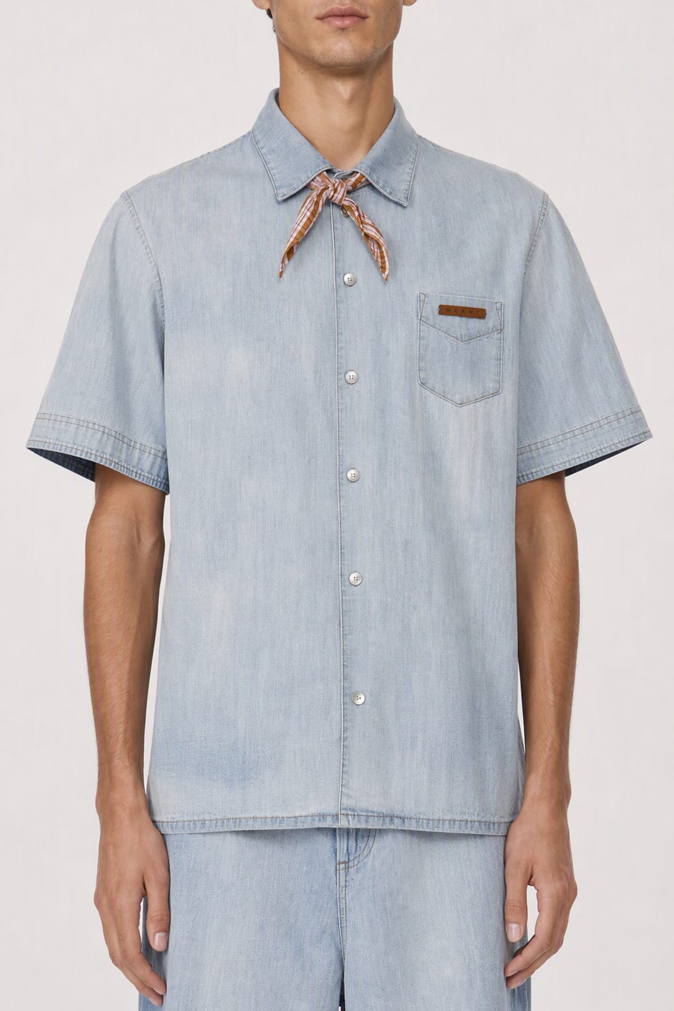 Marni Short Sleeve Blue Button Down SS26